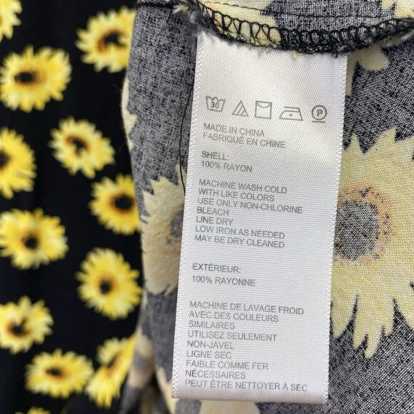 URBAN OUTFITTERS Sunflower Spaghetti Strap Mini Dress Women Medium Black Yellow - Picture 4 of 12